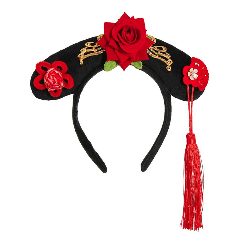Sweet Chinese Style Hair Hoop Long Tassel Children Hair Bands Retro Hanfu Flower Headband  Festival