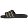 Adilette Aqua Slides Black Gold Metallic Unisex Sneakers Core-Black EG1758