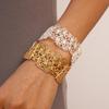 Hollow Metal Cuff Bangles Flower Chunky Bracelet Unique Exaggerated Bracelet Decoration