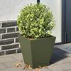 VidaXL Planters 2 Pcs Olive Green 30x30x30 Cm Steel, Outdoor Planter, Flower Box, Garden Box, Planter 851045