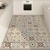 Waterproof Leather Kitchen Carpet, PVC Floor Mats, Plant Pattern, Anti-Slip Decorative Large Area Rug, Home Anti-Oil Rugs
