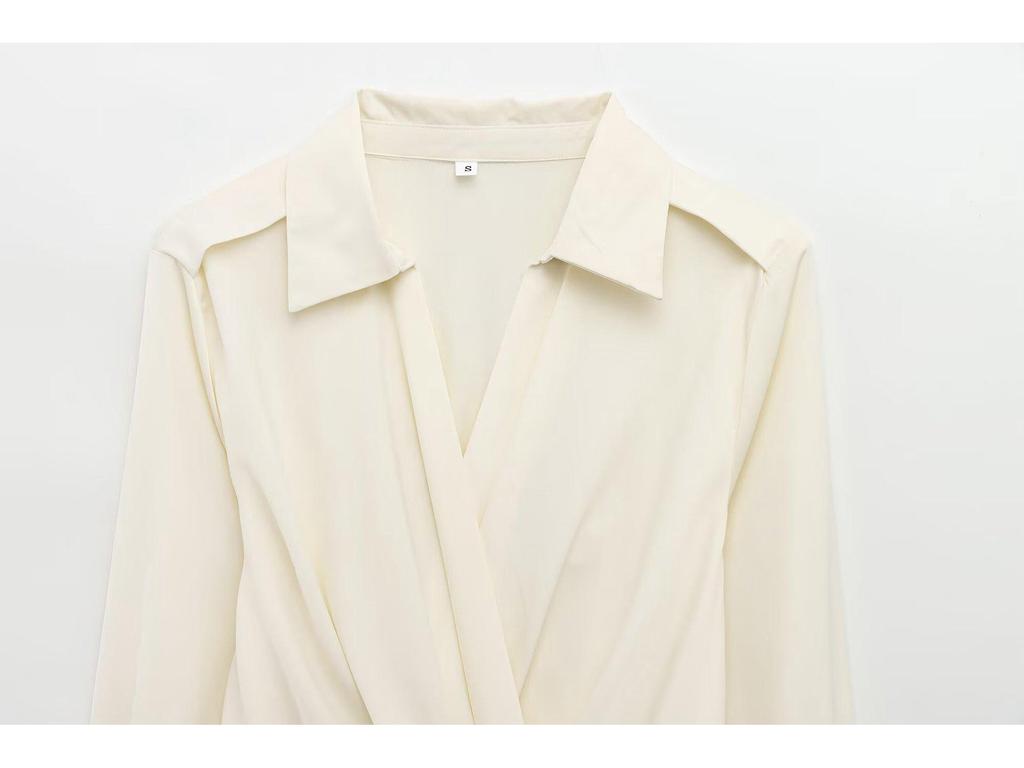 Spring 2025 European & American Women's Silk Satin Belted Dress