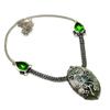 Aquamarine Peridot Gemstone 925 Silver Plated Handmade Jewelry Necklace 18"