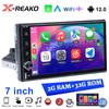 1 Din Carplay Android-auto Car Radio HD Multimedia MirrorLink Stereo Bluetooth USB 2+32G 7inch GPS Navigation FM
