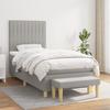 3137285 vidaXL Divan Bed with Mattress Light Grey 90x200 Cm Fabric.