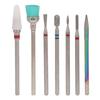 7pcs Ceramic Nail Drill Bit Rotatable Polishing Shaping Portable Cuticle Remover Bits for Nail