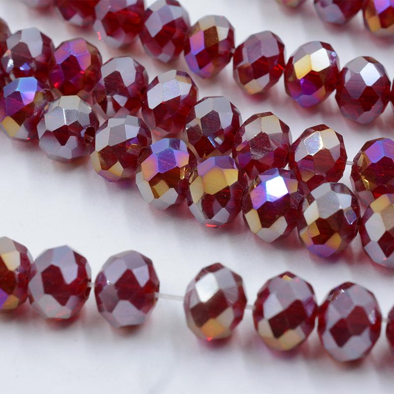 Dark Red Series Shining Multicolor 4/6mm Crystal Beads Rondelle Shape Jewelry Findings Earring Glass Quartz Charms Bracelet Accessories