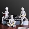 1pc Table Reading Ornaments, Thinker Statue, Modern Art Sculpture, Reading Figurines, Living Room Table Shelf Home Decoration