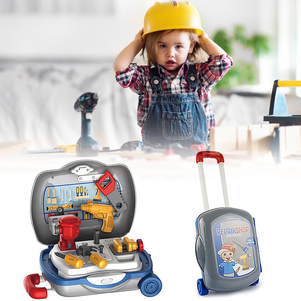 Kids Toolbox Kit Educational Toys Simulation Repair Tool Toys Drill Plastic Game Learning Engineering Pretend Play Toys For Boy