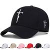 Unisex Irregular Cross Embroidery Adjustable Hip Hop Baseball Hat Spring Autumn Outdoor Leisure Hats Travel Accessories for Women Men