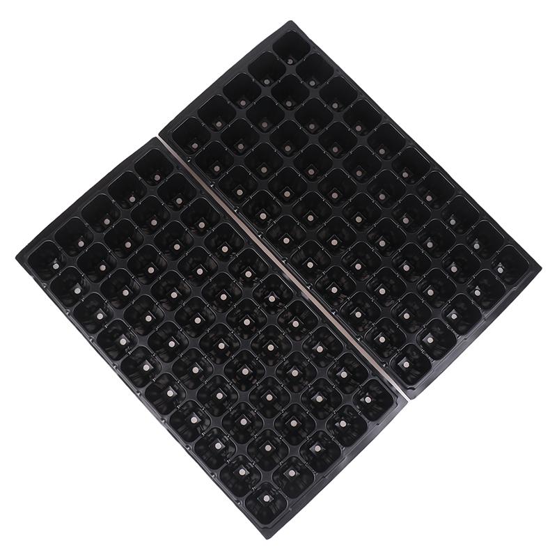 2Pcs 50 Cells Seedling Trays Plastic Gardening Germination Trays Black Seedling Container Garden Supplies For Vegetable Flower