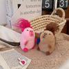 Matte Texture Long-haired Capybara Doll Pendant Hanging Bags Decor Capybara Worm Doll Pendant