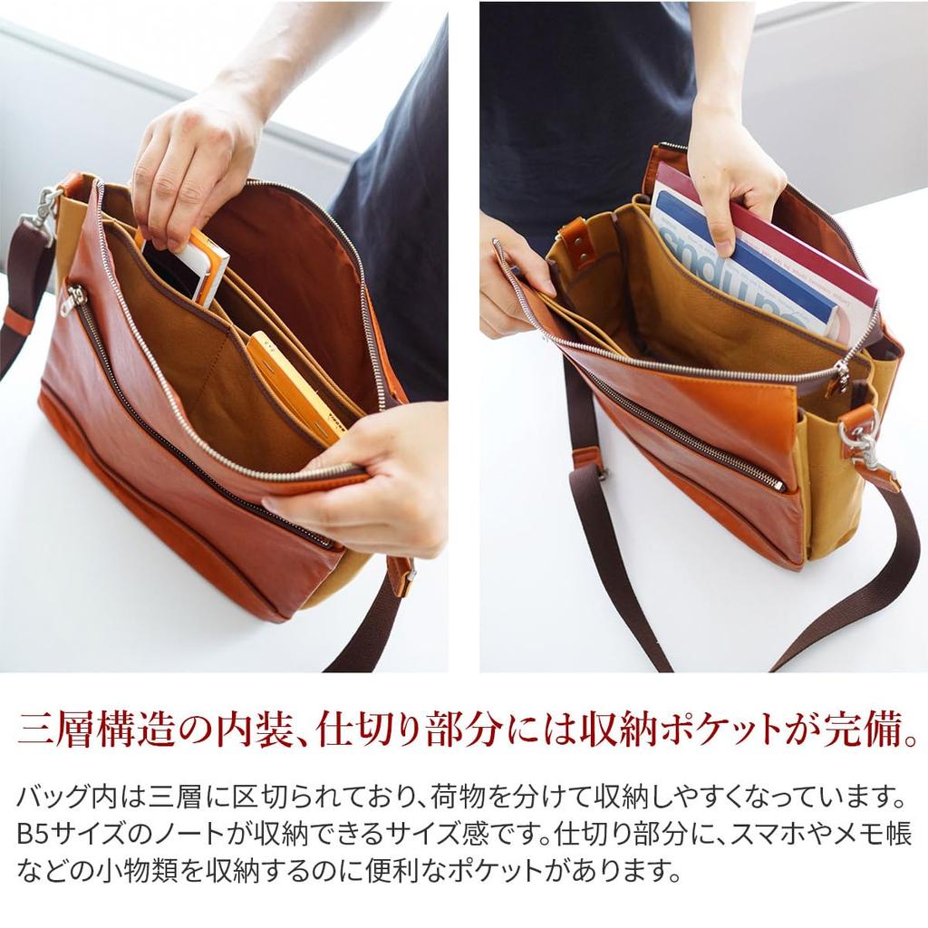 Shoulder Bag Genuine Leather Glove Leather YNM200 Navy [Baggy Port] Men's BP-YNM200-NV