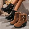 Women Boots Winter Designer High Heels Shoes for Women 2025 New Short Plush High Platform Ankle Boots Elegant Botas Mujer