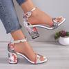 Fashion Woman’s Sandals 2025 New Summer Elegant Designer Sandal Female Fashion Comfortable Medium Block High Heels Women Shoes Plus Size