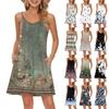 Women's Fashion Casual Beach Dresses Vintage Floral Printed With Pockets Dresses