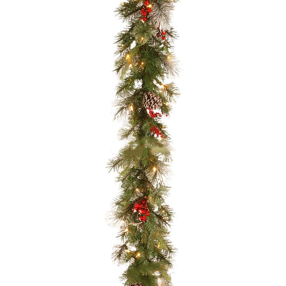 180cm/6 Feet Christmas Garland Green Led String Lights Artificial Rattan Outdoor Decor