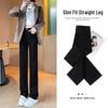 Women's Black High-Waist Slimming Straight-Leg Jeans - 2025 Spring/Autumn Petite Style