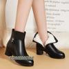 Fashion 2024 NEW Fashion Soft Leather Women Elegant Ankle Boots High Heels Zipper Shoes Warm Wool Winter Boots for Women Plus Size 35-41
