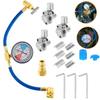 BPV31 Bullet Piercing Tap Valve Kits U-Charging Hose Refrigerant Can Tap with Gauge R134a Can Connect To R12/R22 Port AC