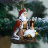 Christmas Series Hanging Ornaments Resin Hugging Santa Claus Figurines Mini Santa Pendant Xmas Tree Home Party Decor Supplies