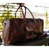 Luggage Duffel Gym Bag New Men's Brown Vintage Genuine Leather Goat Hide Travel