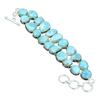 Solid 925 Sterling Silver Larimar Gemstone Silver Bracelet Gemstone Natural Larimar Bracelet