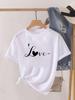 (Asian Size) Sweet Love Trend Cute Short Sleeve T Shirt O-neck Tee Clothing Top Casual Fashion Print Lady Female Women Graphic T-shirts