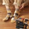 Men's Retro Checkered Plus Velvet Warm Wool Terry Mid-Tube Socks