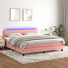 VidaXL Slat Bed Base with Mattress and LED, Upholstered Bed, Double Bed, Adult Bed for Interior Bedroom, 3134476