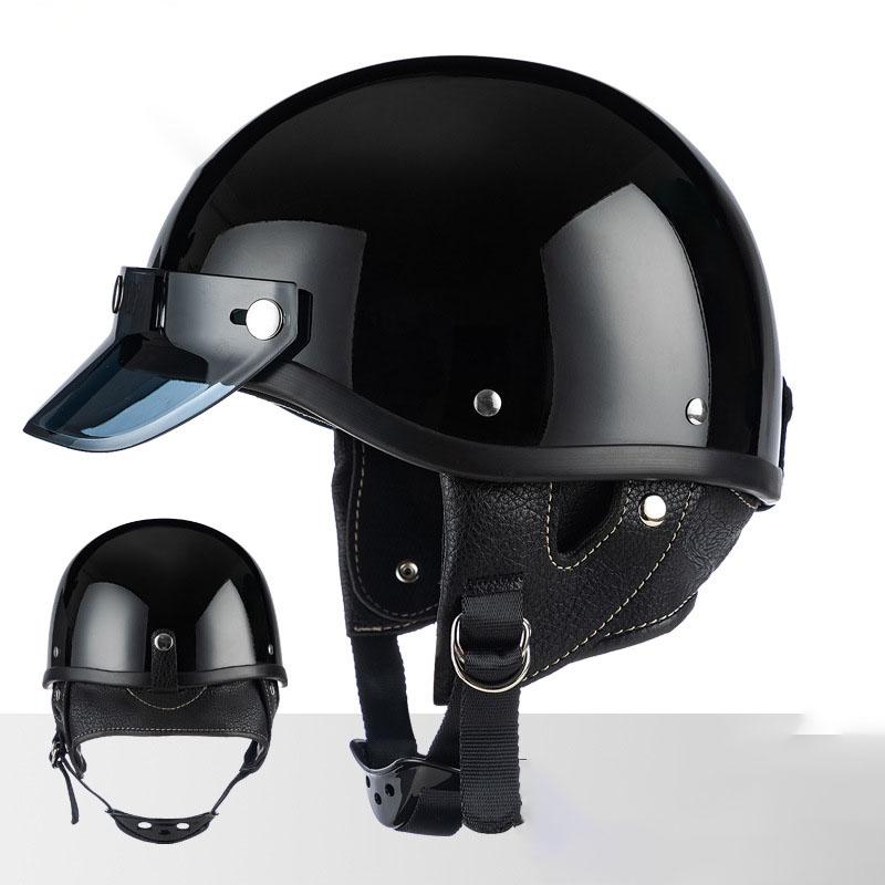 Men Vintage Half Face Motorcycle Helmet Men Scooter Retro Helmet Motorbike Biker Moto Casco For Harley Style
