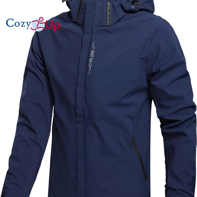 Cozy Up Men's Lightweight Waterproof Rain Jacket,Shell Hooded Raincoat Hiking Windbreake Jacket