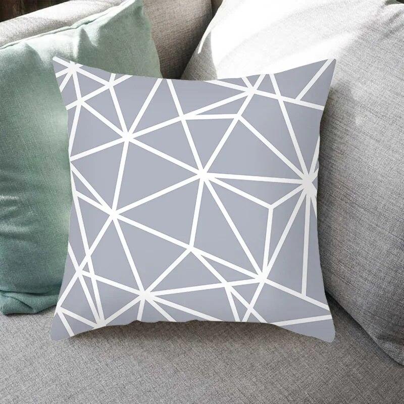 45x45cm Fashion Yellow Geometric Printing Pillowcase Sofa Hotel Office Seat Lumbar Cushion  Cover Home Decoration