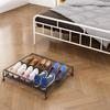 Portable Storage Shoe Rack Carbon Steel Roller Shoes Shelf Bed Bottom Storage Boxes Space-Saving Multifunctional Grid Shoe Rack