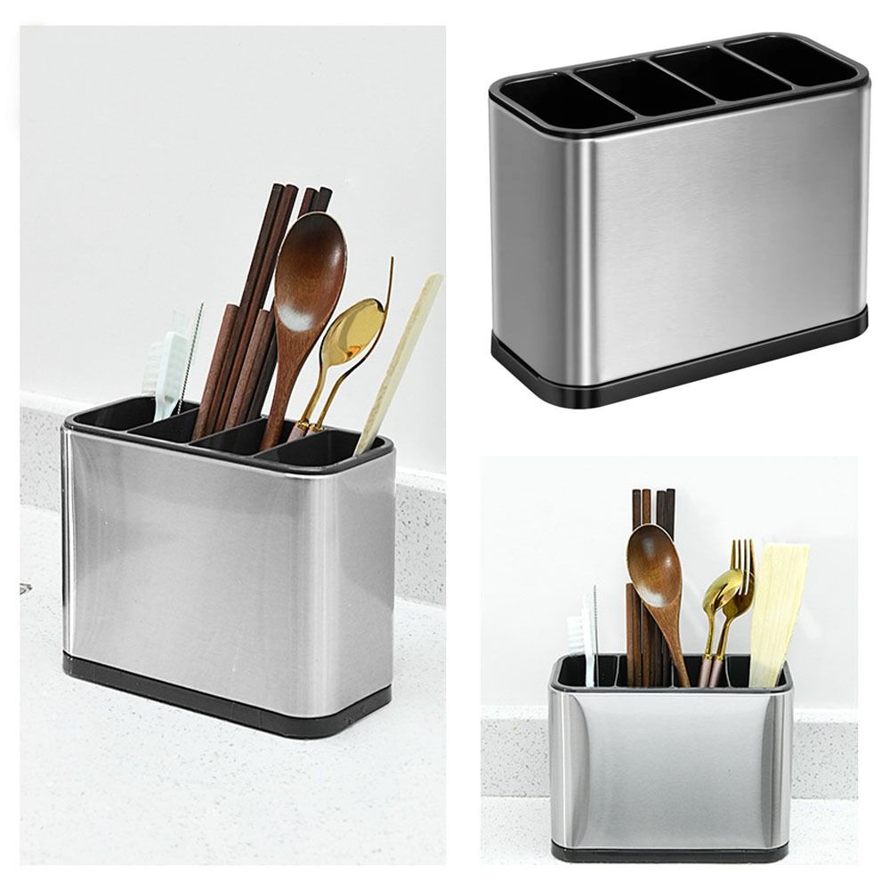 Multifunctional Kitchen Utensil Holder Stainless Steel Spoon Fork Chopstick Holder