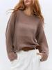 Spring Hollow Round Neck Thin Sweater Knitted Top For Women