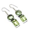 Green Amethyst Gemstone Handmade 925 Sterling Silver Jewelry Earring 1.97" C6d92