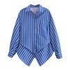 2024 Winter Women's European & American Batwing Sleeve Striped Shirt