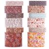 Songdao Floral Masking Tape Blooming Garden Washi Tape for DIY Crafts 12-Roll Set, Design, Women, Packaging, (Autumn Twilight)