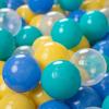 Soft Plastic Play Balls for Children 200 Balls/6cm-2.36in, Turquoise/blue/yellow/transparent