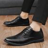 Men Leather Shoes Lace Up Wedding Business Men Casual Flats Shoe Luxury Brand Oxford Shoes Black Outdoor Men Platform Shoes