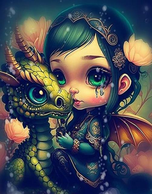 Diamond Painting Dragon Baby New Arrival 2023 Diamond Embroidery Cartoon 5d Mosaic Picture Full Drill Square Round Craft