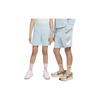 Nike Letter Print Elastic Waist Casual Kids Shorts Kids Shorts Light-Armory-Blue White Gray-Slate FD2997-440