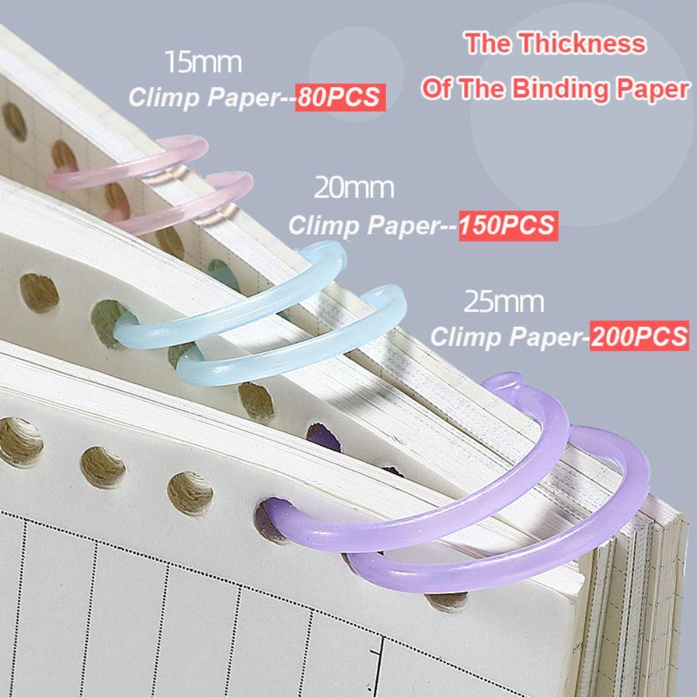 DIY Binder Ring 15/20/25mm Loose Leaf Paper Fixing Clip Loose-leaf Book Hoops  School Office