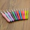 Handle Aluminum Crochet Colorful TPR Soft Solid Knitting Crochet Needle Sweater Crochet Wholesale Metal Crochet Hook Set Handmade DIY