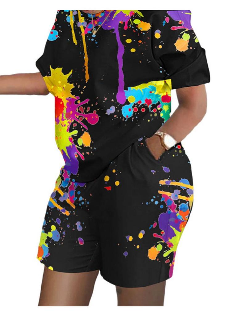 Summer Popular 3d Printed T-shirt+Shorts 2 Piece Sets Fashion Casual Womens Short Suit Soft Jogging Tracksuit Trend Outfits Clothing