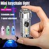 Mini Keychain Torch Flashlight USB Rechargeable Handlamp Waterproof Pocket Fluorescent Lamps Outdoor Warning Camping Handlight