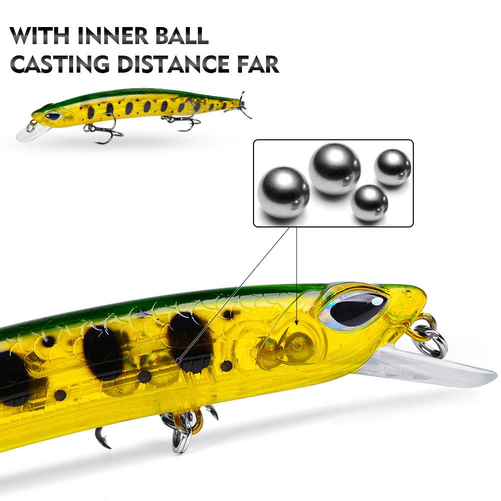 Floating Minnow Lure Bait 15cm/19cm Plastic Biomimetic Bait for Freshwater Sea Fishing, Perch with Upturned Mouth