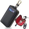 Key Smart Car Key Card Genuine Carbon Card Coin Bill Large Gift Men's Case, Key, Case, Holder, Leather, Leather, 6-Ring Zipper, Slots,
