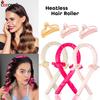1 Set Heatless Hair Curler Headband Curling Rod No Heat Curl Ribbon With Hair Clips Sleeping Curls Silk Ribbon Hair Rollers
